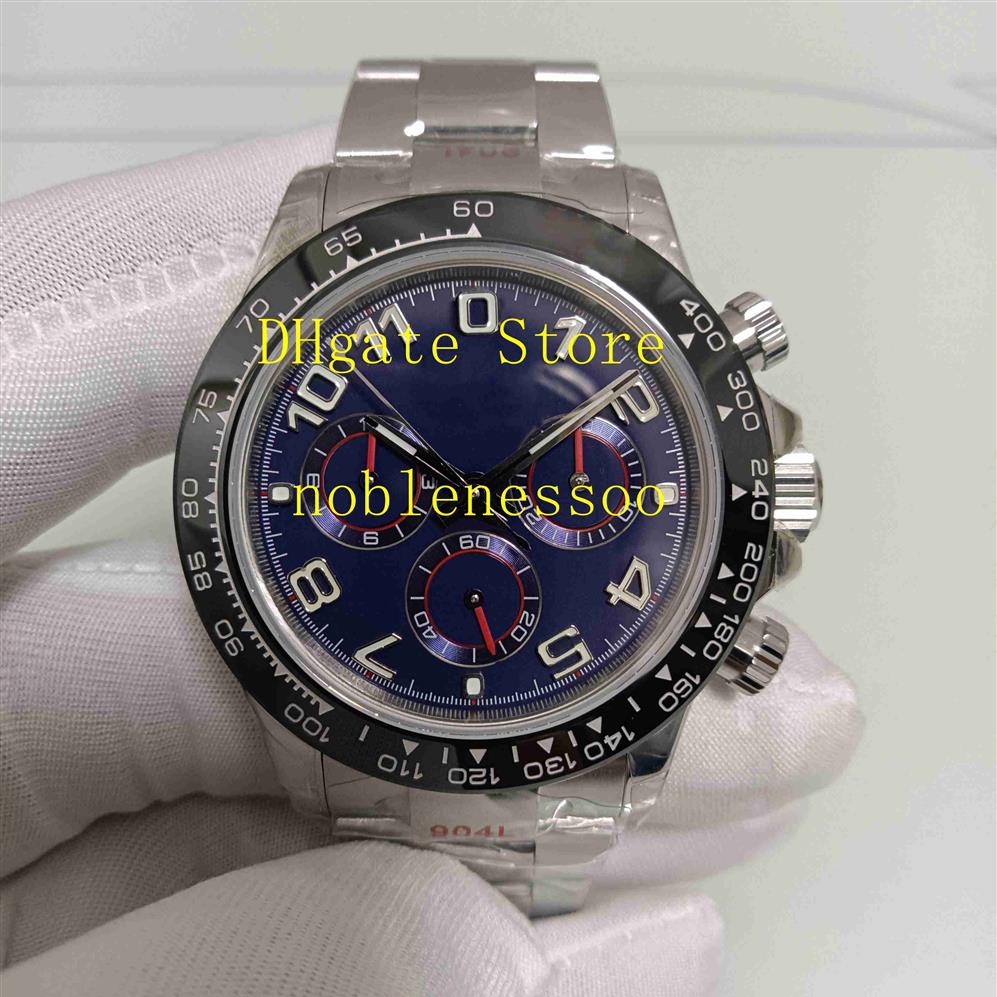 

11 Model CAL 4130 Automatic Chronograph Watch Men's 40mm 116509 Slate Arabic Racing Blue Dial 116500 116506 116503 116520 116262H, 09