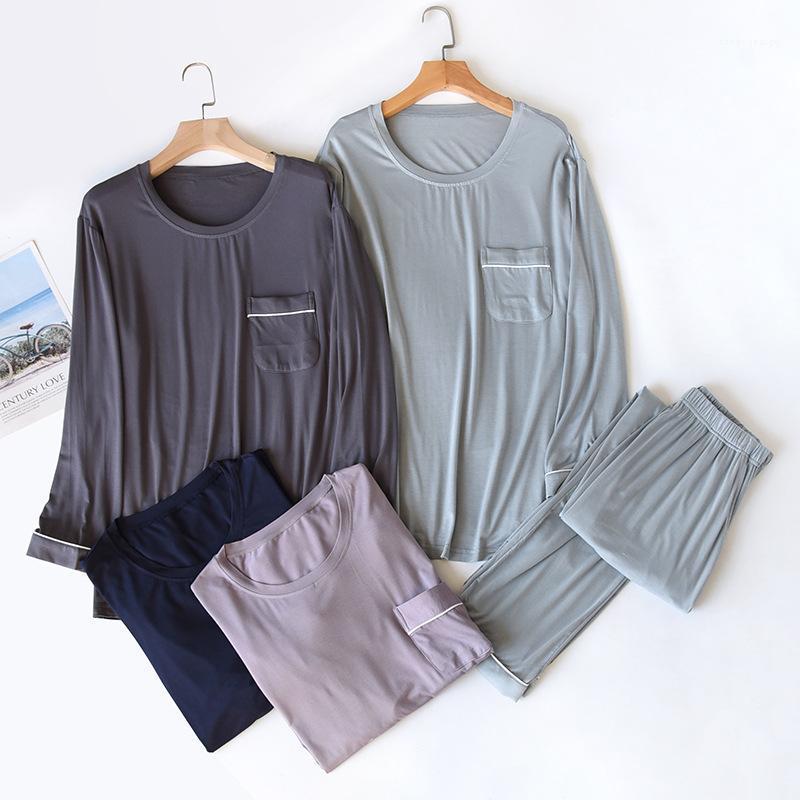 

Men's Sleepwear Fdfklak Modal Long Sleeve Pajamas For Men Lounge Set Loungewear 2022 Spring Autumn Male Homewear Home Clothes, Purple