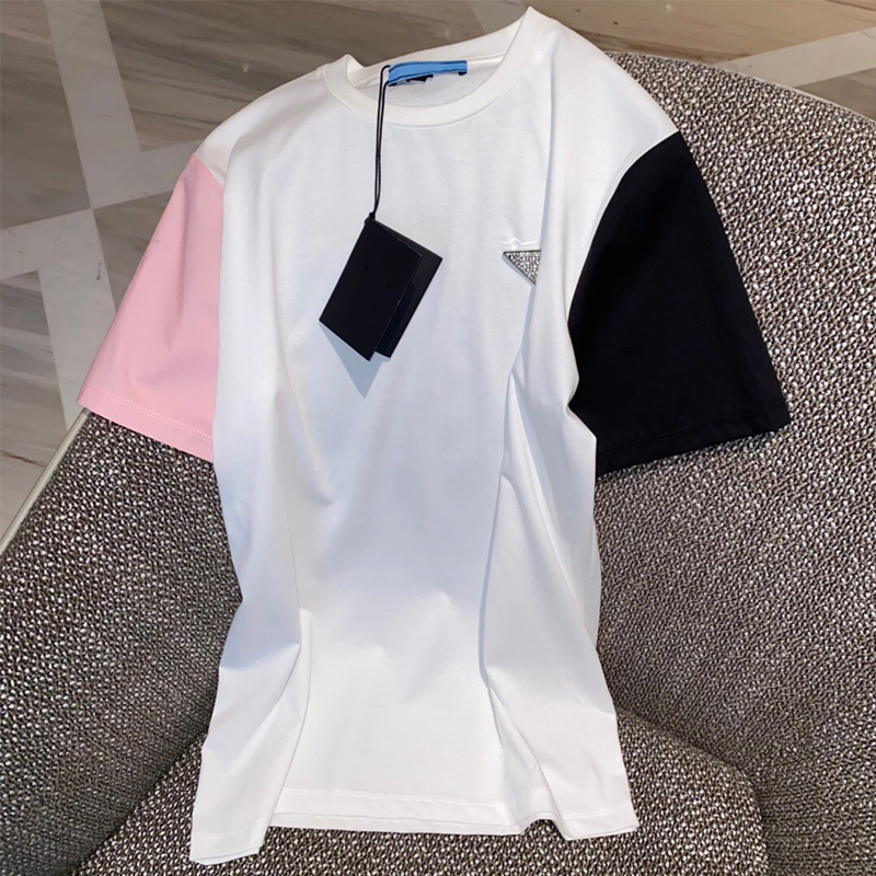 

2022 Designer Summer Diamond Triangle T Shirts Luxury O-neck Loose T shirt Short Sleeve T-shirt, Multi