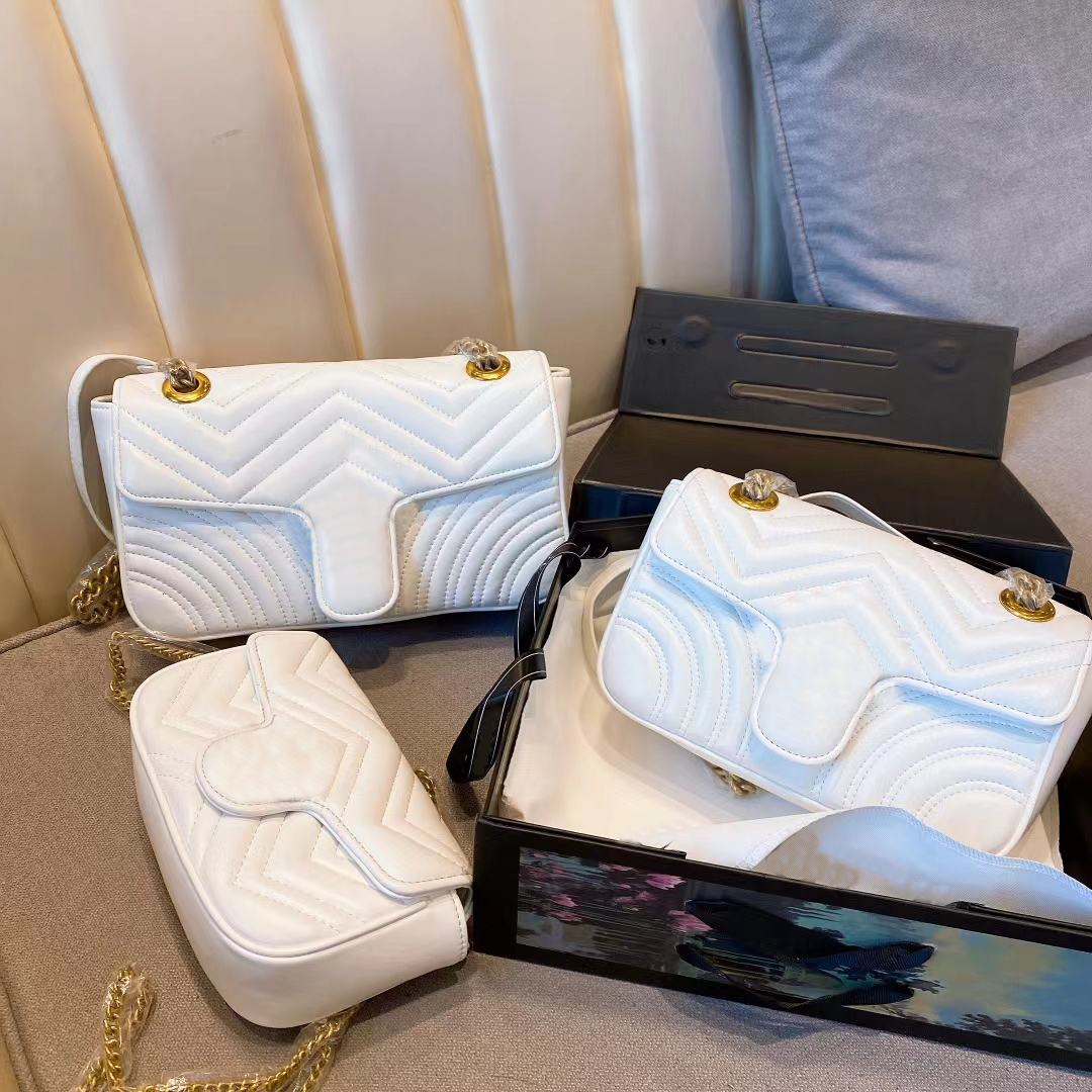 

Woman designer handbag classic women chain crossbody bag fashion tote bag genuine leather hobo bumbag lady wallet luxury shoulder bags coin purse with box 003497, Black