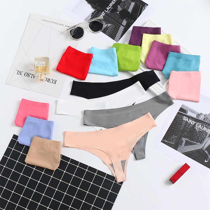 

Women Summer Underwear Invisible Seamless T Panties G-string Female Sexy Thongs Intimates Ultrathin Lingerie Ladies 1pcs Yq07, Yq07xiase