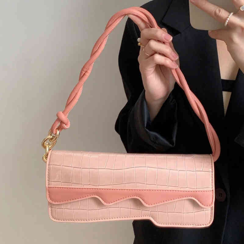 

shoulder Bag Women's Fashion High-grade Sense of Texture Small and Versatile Portable One Shoulder Magic Stick Bag 220615, Sky blue