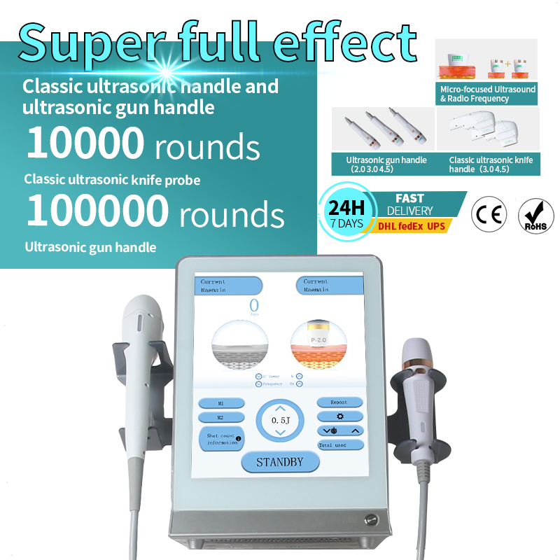 

High quality 2 in 1 7D hifu machine V-MAX Multi-Functional beauty Equipment RF Anti-aging face lifting 7 cartridges 30000 Shots skin tightening anti-wrinkle salon use