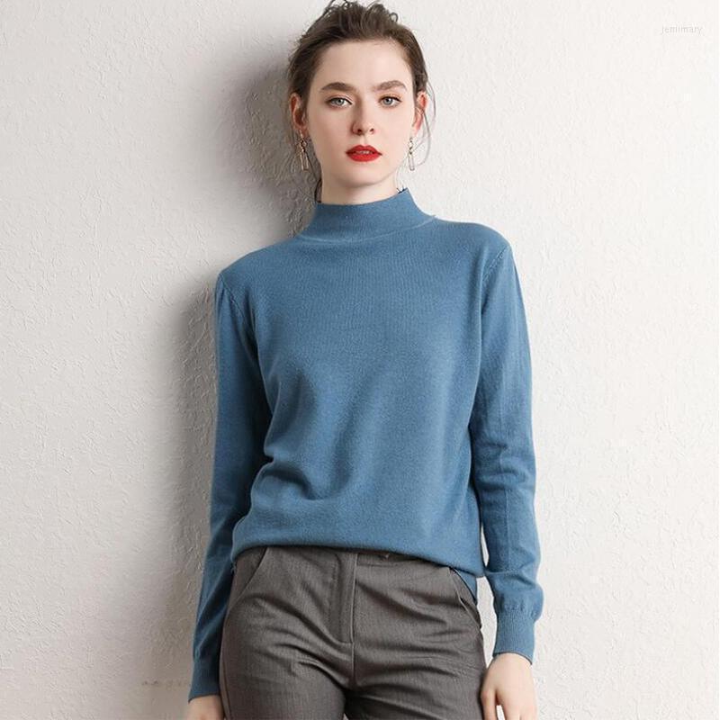 

Women' Sweaters 6 Colors Fall Women Knitted Turtleneck Pullovers Sweater Casual Soft Collar Jumper Fashion Slim Warm Female Jemi22, Black