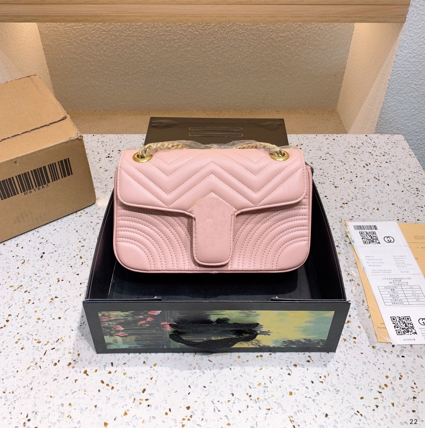 

Classic G Brand Marmont Bags Women fashion Velvet Crossbody Bag Sylvie Designer Luxury Chain Shoulder Bag with Top Quality PU leather, Red