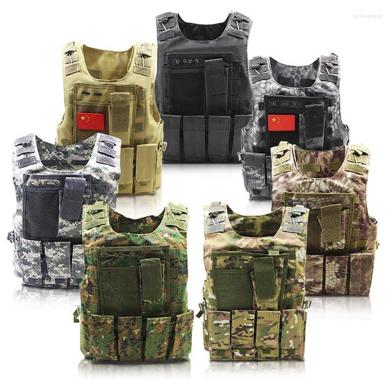 

Men's Vests Military Vest Tactical Unloading Camouflage Equipment Army SWAT Combat Waistcoat Paintball Hunt Protection Phin22, B black