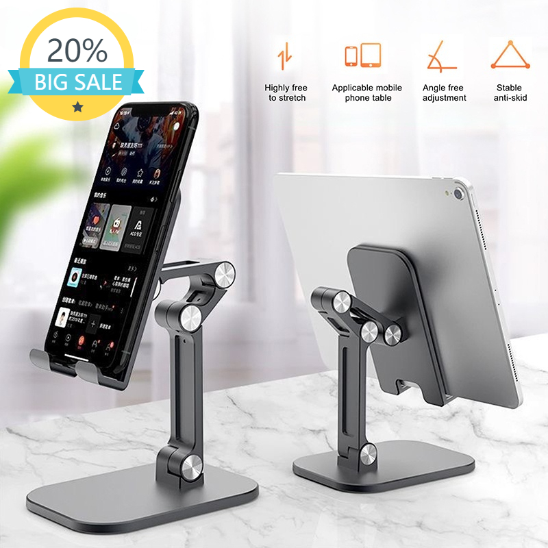 

Desk Mobile Phone Holder for Phone Universal Adjustable Table Cell Phone Telephone Support Metal Tablet Stand, Black