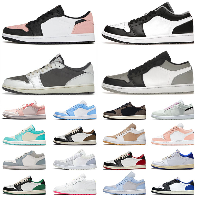 

Top Quality Reverse Mocha 1 1s Low Jumpman Basketball Shoes For Mens Womens Mighty Swooshers Pink Shadow University Blue Designer Sneakers Trainers Big Size 12, 36-46 true blue