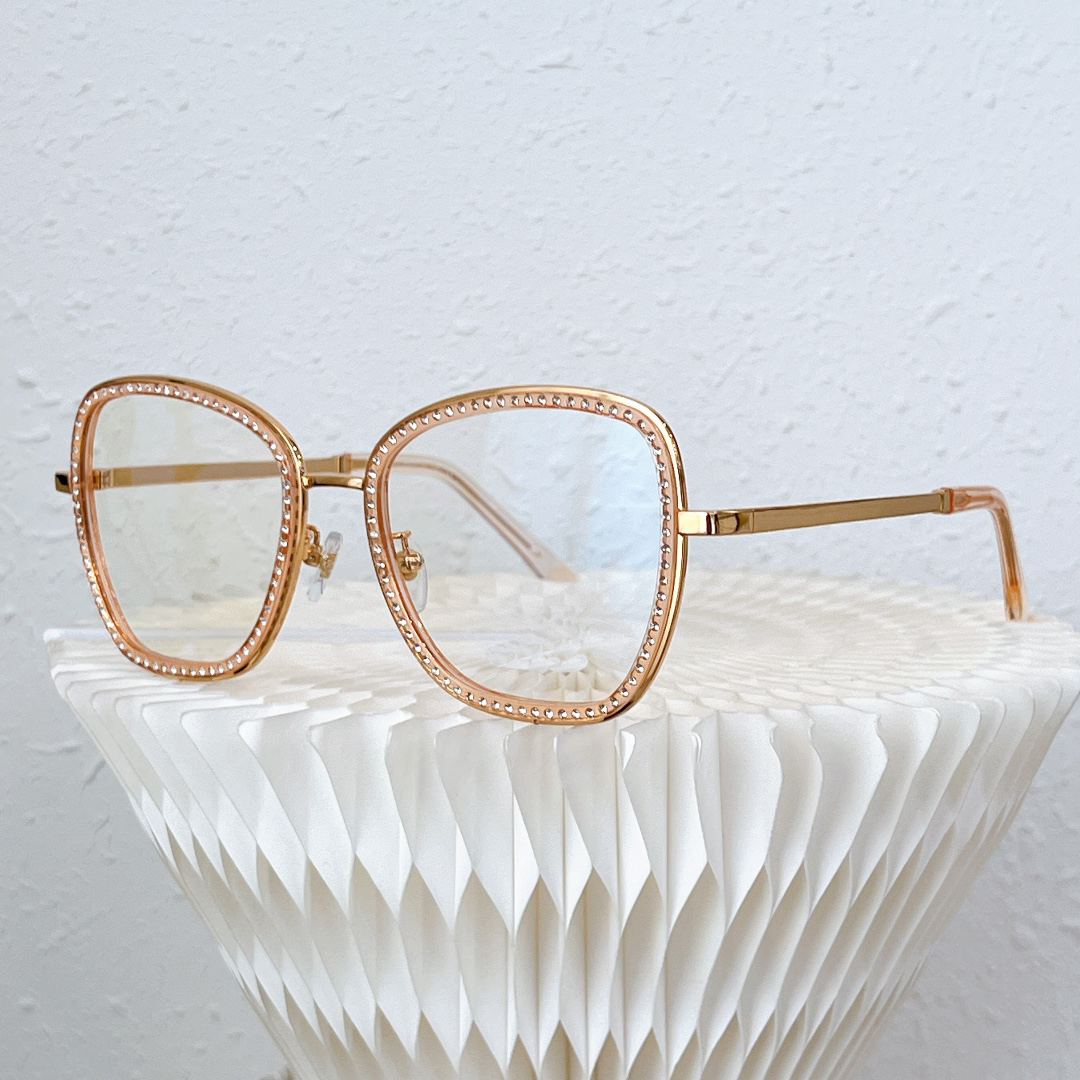 

2022 new inlaid flat sunglasses rose gold frame net red with the same rimless metal myopia glasses frame