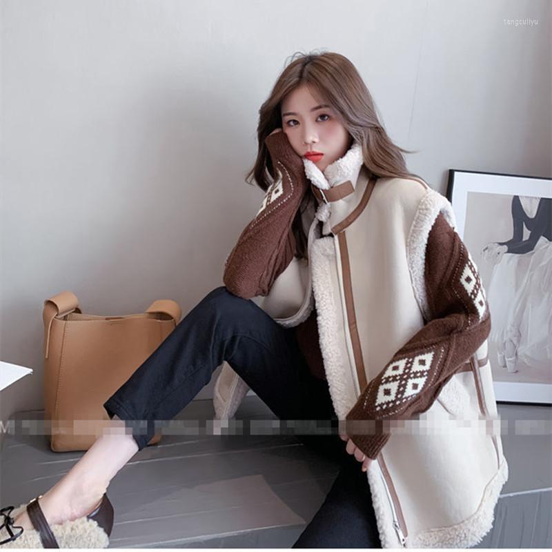 

Women's Vests Women's Lamb Fur Vest Student Network Infrared Fried Street Winter Blue Apricot Young Style, Sky blue