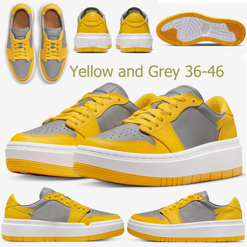 

1 1s Jumpman Casual Shoes Low Elevate UNLV Yellow Grey Wolf Grey Midnight Navy Onyx Basketball Shoe Platform Skateboard Sport Sneakers