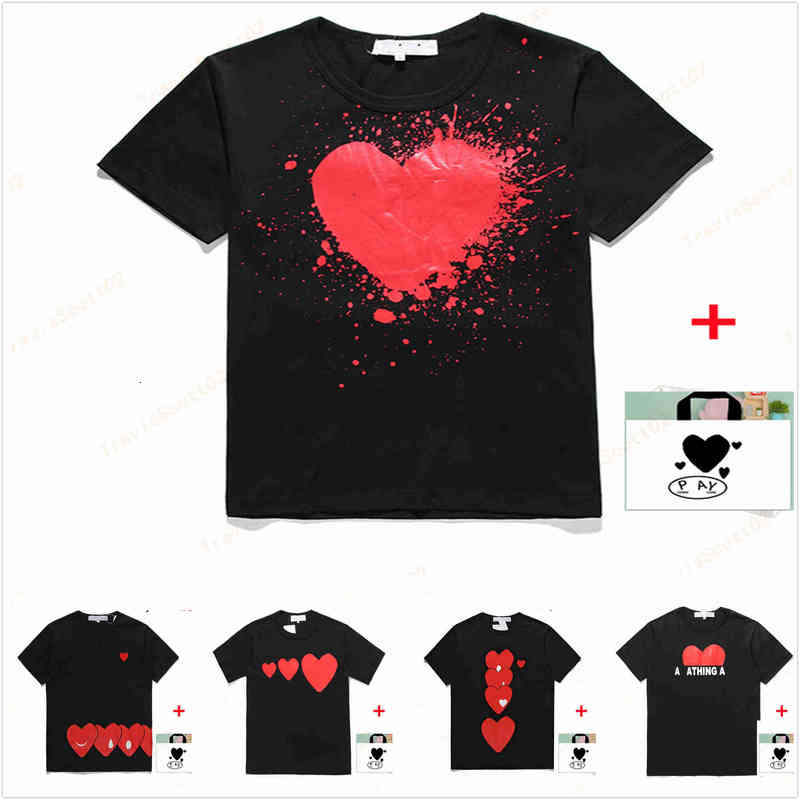 

Men t shirt mens designer women t shirts Japanese High Quality Neck Cotton Loose Anti-Pilling Breathable sports tshirts red heart big love, Black----clothes color