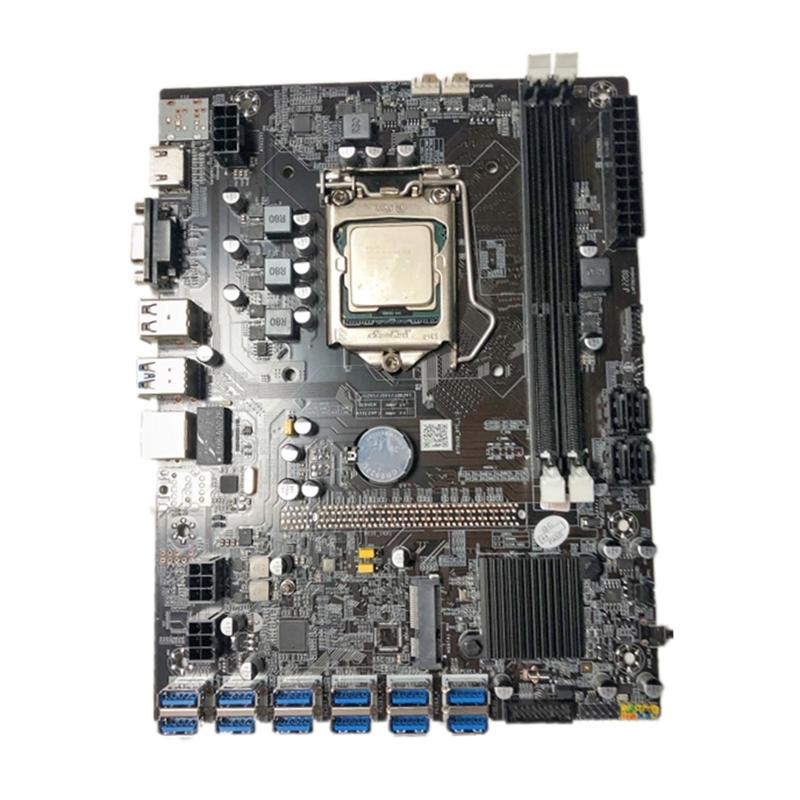 

Motherboards Miner Motherboard B75 BTC For CPU Set 12Video Card Slot Support LGA 1155 DDR3 Memory Sata USB3.0 MSATA VGA Low Power