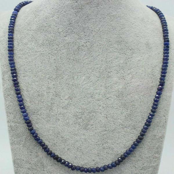 

2x4mm Natural Blue Sapphire Faceted Gemstone Roundel Beads Necklace 18"