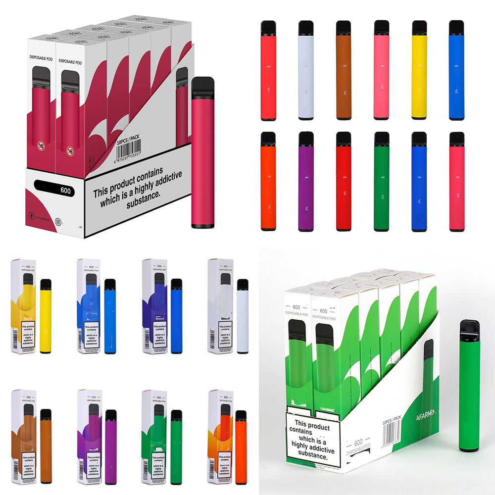 

ELF 600 puff Disposable Electronic Cigarettes Disposable Pod 10 colors Device 550mAh 2%NC