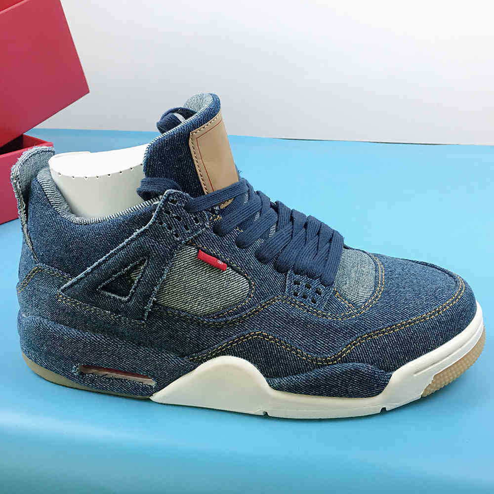 

High Quality Jumpman 4 4s shoe L e v Blue Mens Basketball Shoes, No box
