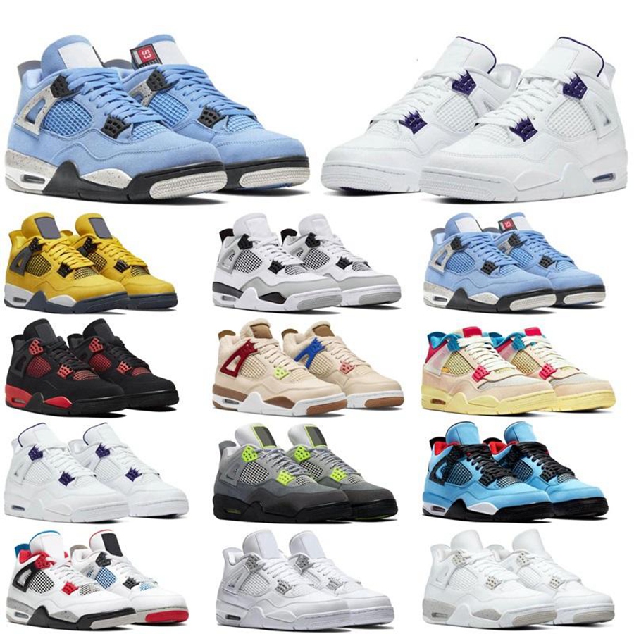 

Black Cat Military Black 4 4s mens womens basketball shoes Sail White Oreo University Blue Cactus Jack Bred Neon men trainers sports sneakers 40-46, 45
