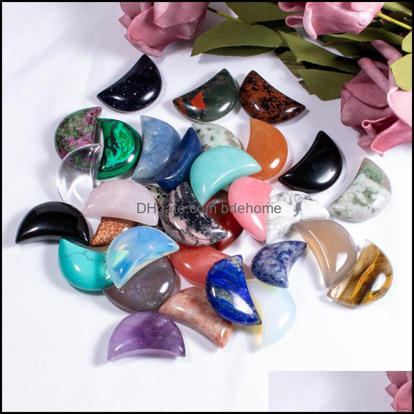 

Stone Crescent Moon Ornaments Natural Rose Quartz Turquoise Naked Stones Decoration Hand Handle Pieces Diy Necklace Acce Bdehome Dhgeq