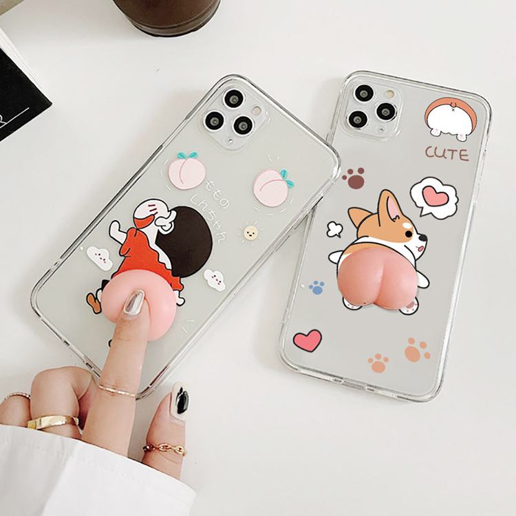

Slimoro Latest Cartoon Corgi Funny Stress Relie Clear Case Soft Silicone PhoneFor iPhone 6s Plus 11 8 13 XR SE2 12 Max Mini Pro X 6 XS 7, Opp bag