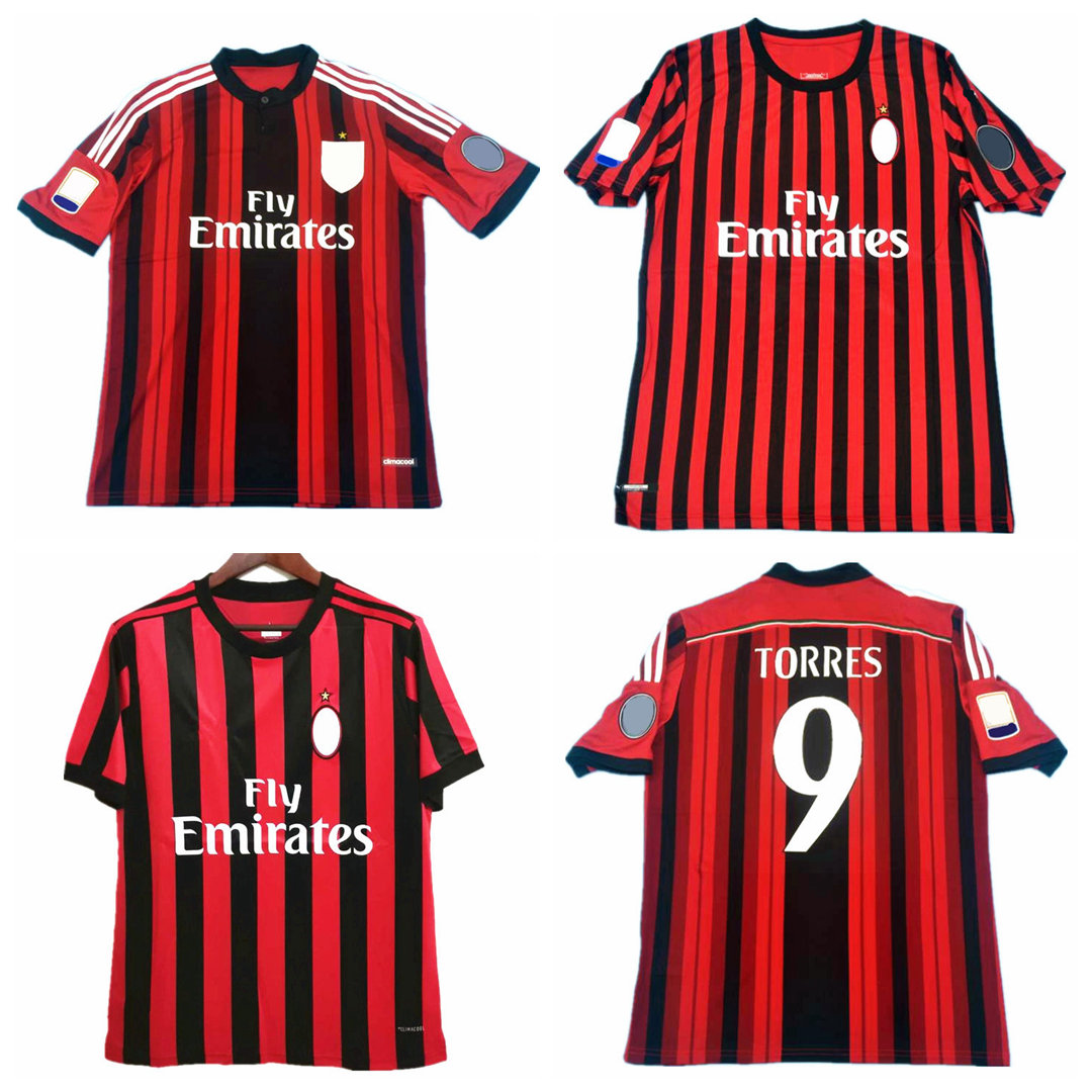 

14 15 17 18 19 20 SOCCER JERSEYS Retro maillot classic vintage camisetas football shirts Uniforms men home AC MILANs TORRES IBRAHIMOVIC, 14-15 home