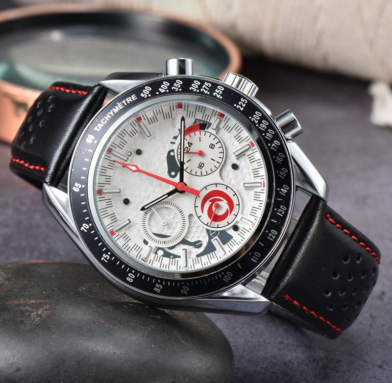 WristWatches for Men 2022 New Mens Watches All Dial Work Quartz Watch High Quality Top Luxury Brand Chronograph Clock leather Belt Men Fashion OM