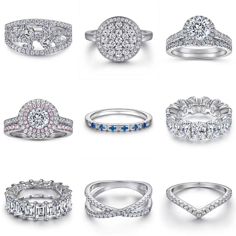 

Wedding Rings Silver Engagement For Womens Cubic Zirconia 925 Sterling Lover Couple Ring Marriage Female Memorial Day Jewelry Gift