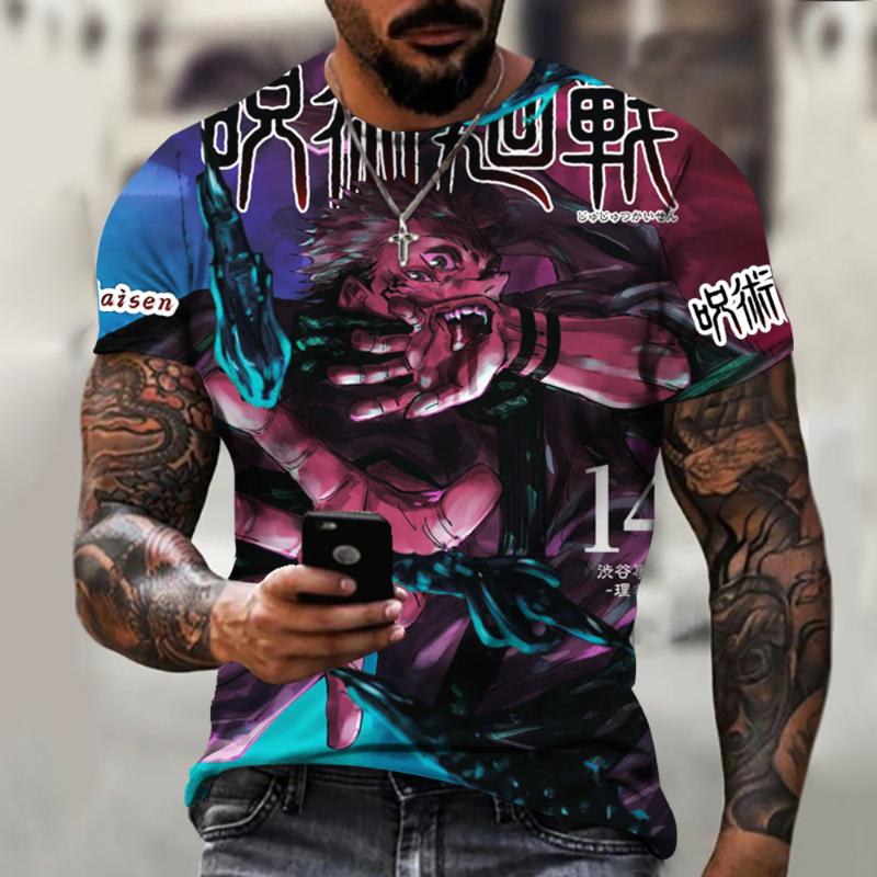 

Men's T-Shirts 3D Print Manga Clothes Jujutsu Kaisen Itadori Yuji Handsome Man Women Unisex Child ShortSleeve Casual Soft Breathable Streetw, White;black