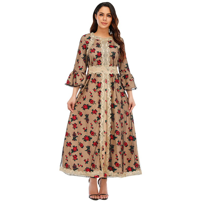 Ramadan Eid Mubarak Kaftan Abaya Dubai Turkey Islam Saudi Arabe Pakistan Muslim Long Dress For Women Robe Longue Djellaba Femme-image-758037825