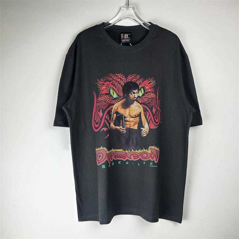 

Men' T-Shirts Barbeux Bruce Lee figure Vintage T-shirt American casual loose couple Vintage short sleeve, Smudge