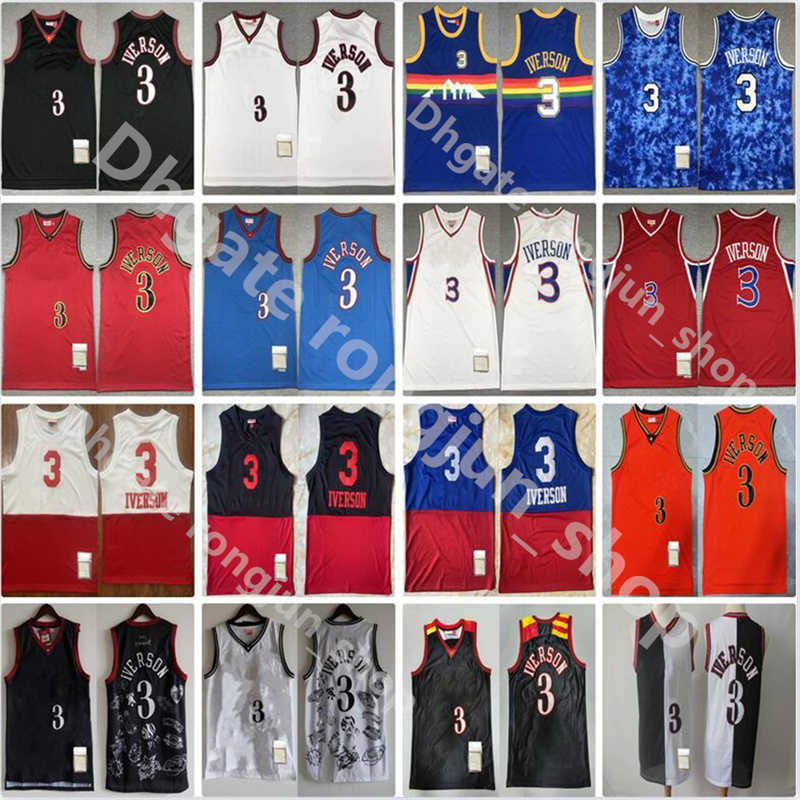 

Mitchell and Ness Stitched Basketball Allen 3 Iverson Jerseys Vintage Blue White Red Black 2003-04 2006-07 Wholesale Size S-2XL Retro''nba''Jersey, Picture