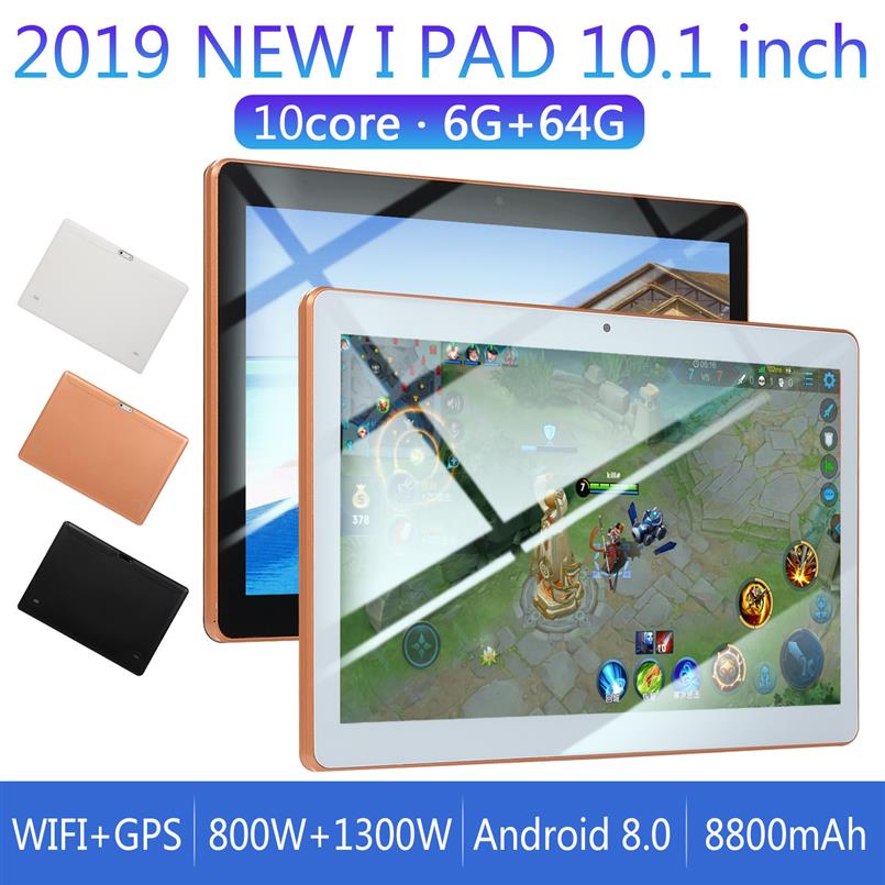 

2021 Android Tablet PC 3G WCDMA SIM 10.1 inch IPS display MTK6797 2.0MP Camera 6G 64G 4000mAh GPS FM wifi Bluetooth242R, Gold