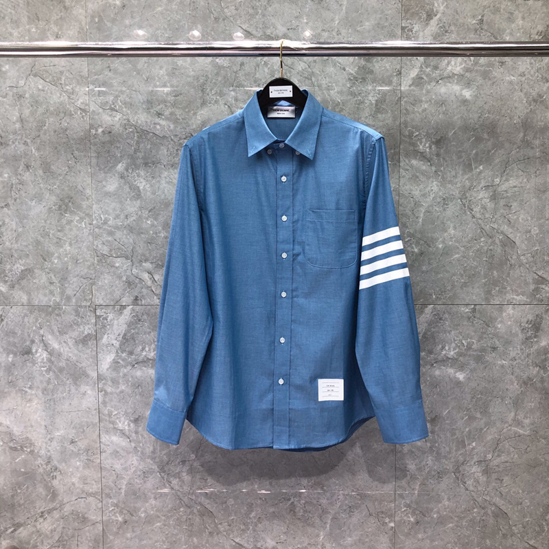 

22FW Europe France Patchwork Shirt Spring Summer High Quality Cool Men Women Fashion Long Sleeve Shirts, Blue