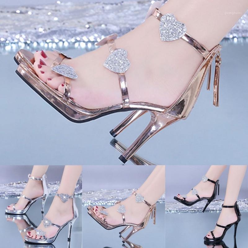 

Sandals Woman Summer Sexy Open Toe Thin Heel Ankle Back Zip Leather Heart Casual Shoes Mujer Zapatos Fashion Girl Size 35-40, Black