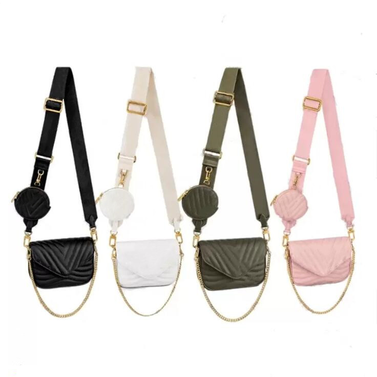 

Designer Women Shoulder Bag Chain Handbag Ladies Messenger Cross body Bags Fashion Wave Pattern Totes Woman Clutch Top Quality Wallet Purse, Multi-color