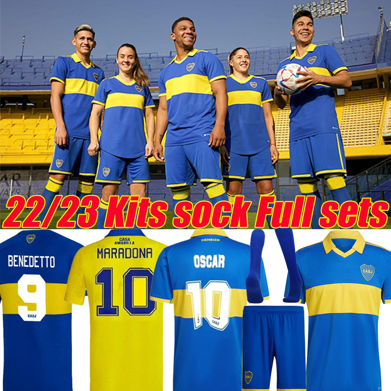 

22/23 Boca Juniors soccer Jerseys Concept fans player version VILLA SALVIO MEDINA VARELA 2022 2023 Yellow Benedetto Salvio Pavon Kits sock Full sets football shirt, 21-22 away