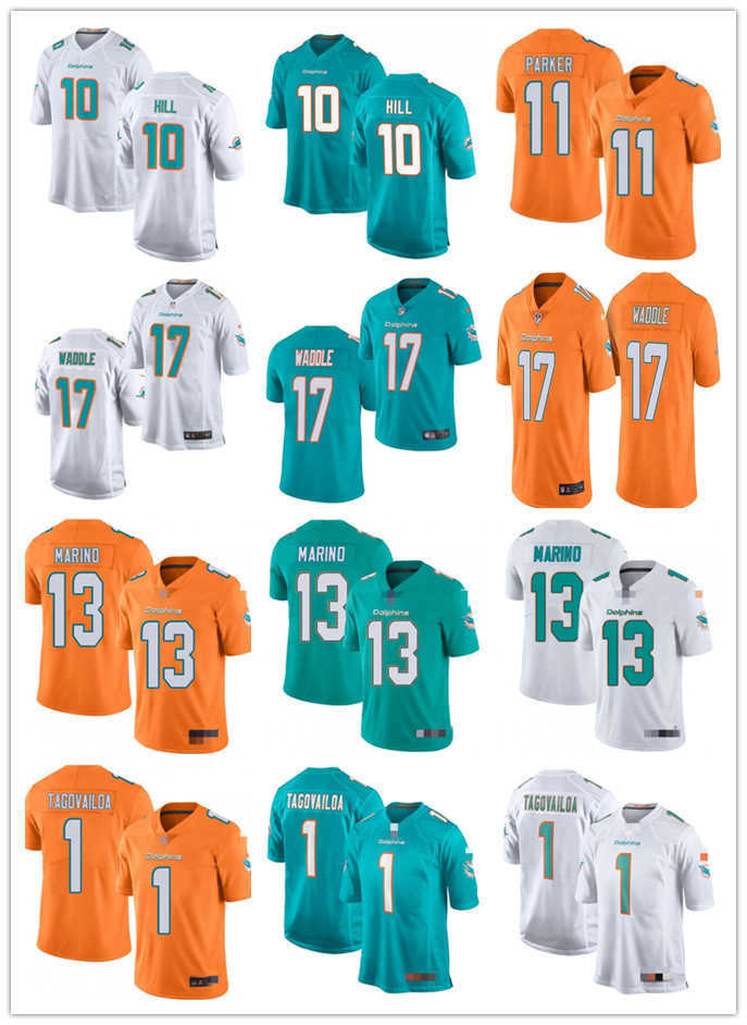 

men women youth Miami''Dolphins''13 Dan Marino 1 Tua Tagovailoa 10 Tyreek Hill 17 Jaylen Waddle Football jersey, Colour