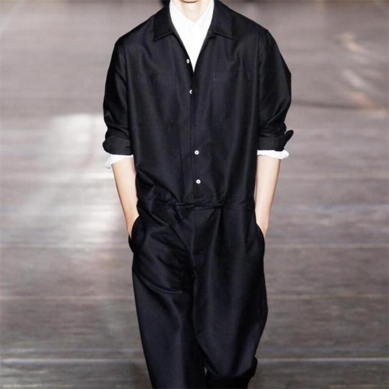 

Men's Tracksuits Men's Autumn And Winter Korean Version Of The Large Size Stage Wind Runway Style One-piece Clothing Male Loose Leisure, Black
