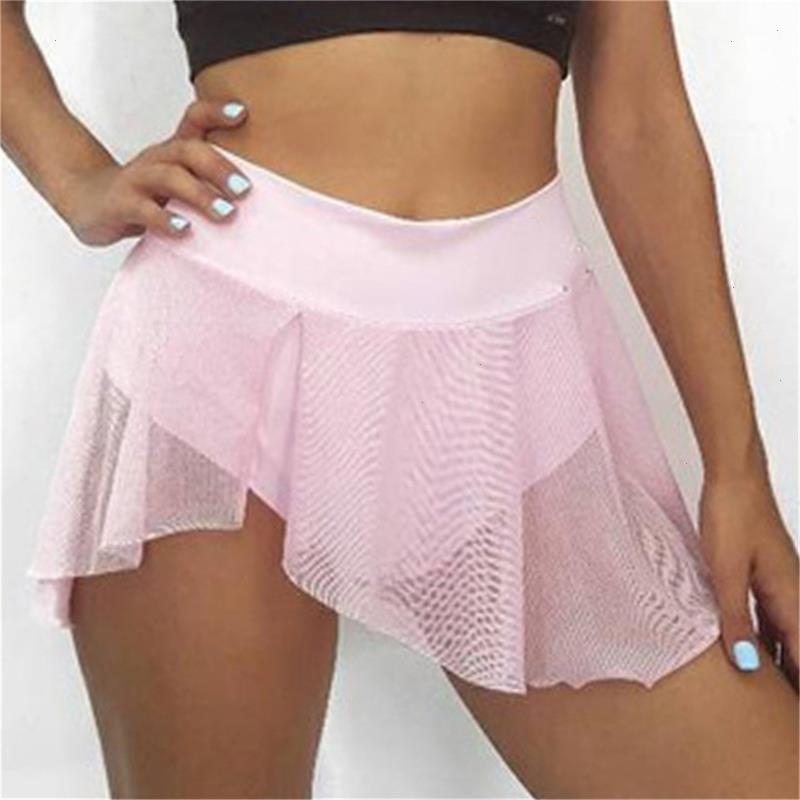 

Ladies High Waisted Baby Shorts Pleated Transparent Skirt Pole Dancing Ruffled Pants Women Fashion Mini, White