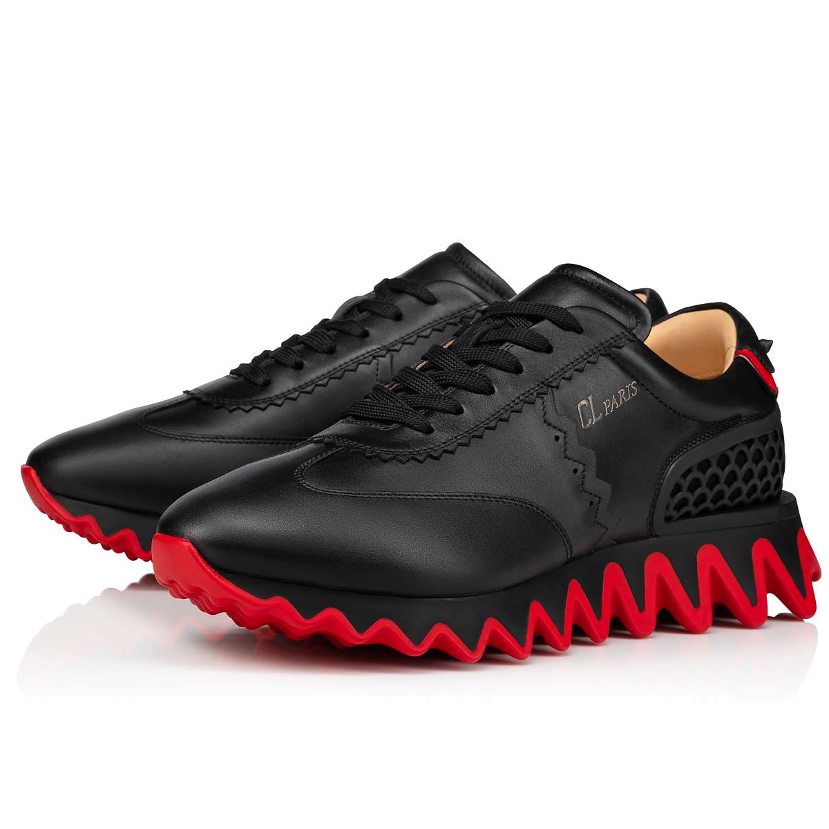 Men dress shoes spiked low sneaker rivets and loubishark rubber flat Orlato genuine Leather Sneakers outdoor sports runner trainer with box