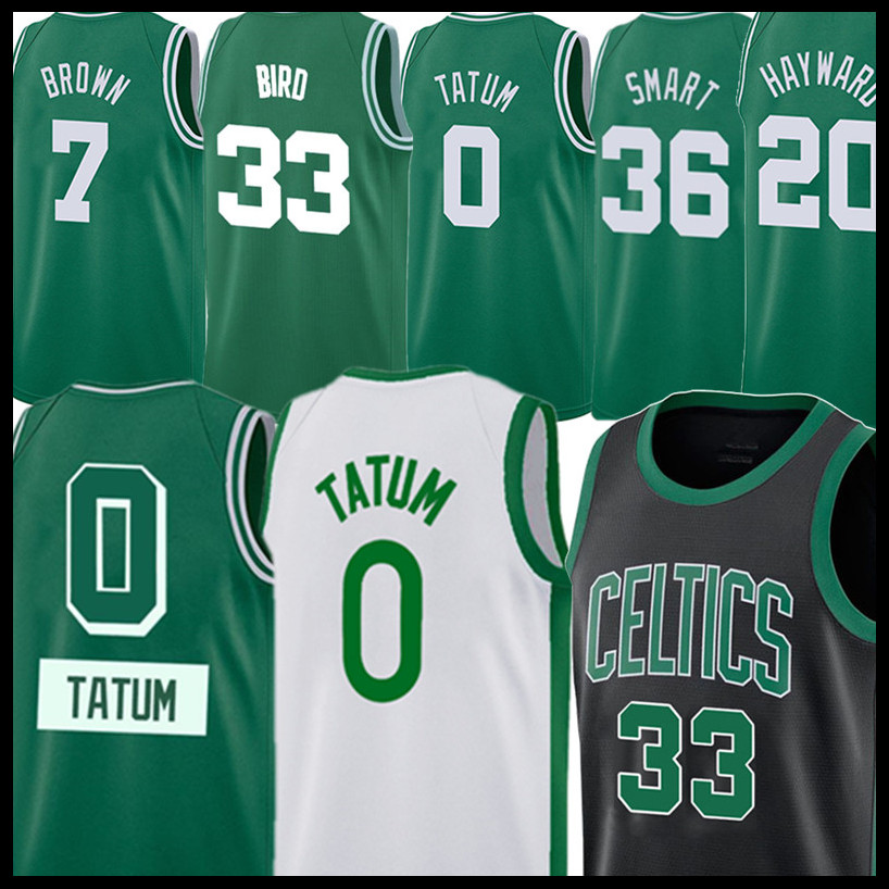 

Jayson 0 Tatum Jersey Marcus 36 Smart Larry 33 Bird Basketball Jerseys Jaylen 7 Brown Gordon 20 Hayward Black White