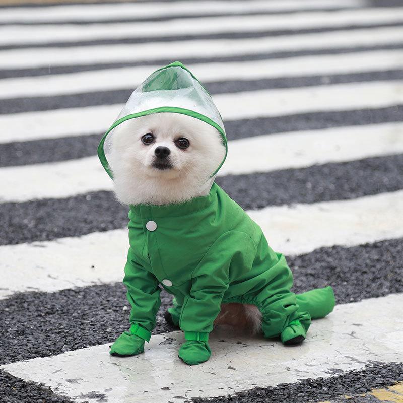 

Dog Apparel Raincoat Outdoor Pet Jumpsuit Rain Coats Waterproof Clothes Jacket Boots Shoes For Small Cat Chihuahua -XLDog, Green