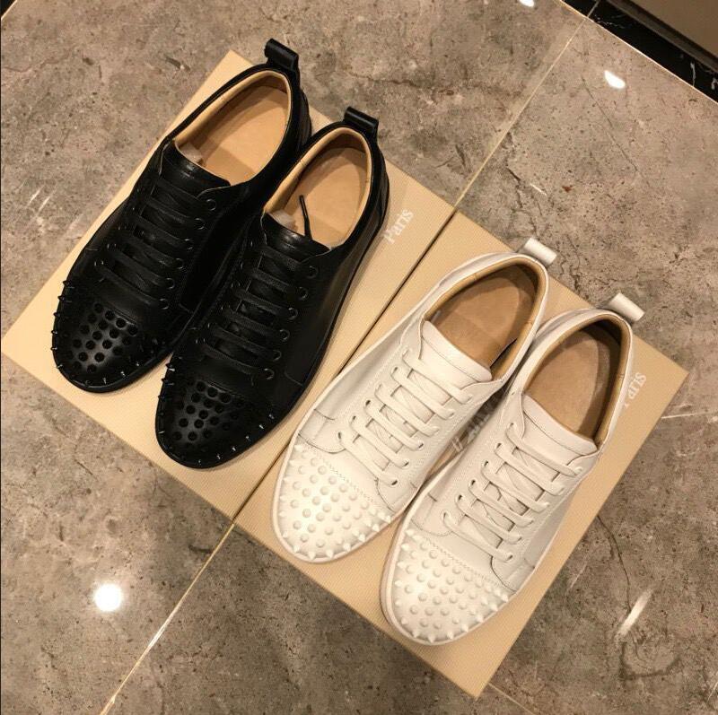Chaussures décontractées blanches cloutées Designer Red Low-top Insider baskets noirs Bottom Spiks Femmes Men de cuir mode Suouh