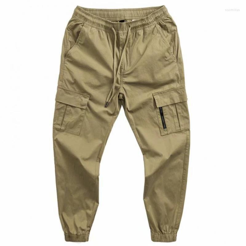

Men's Pants Pantalones Hombre Joggers Men Cargo Solid Color Breathable Drawstring Elastic Waist Ankle-banded Clothes Trousers 2022Men's Naom, Khaki