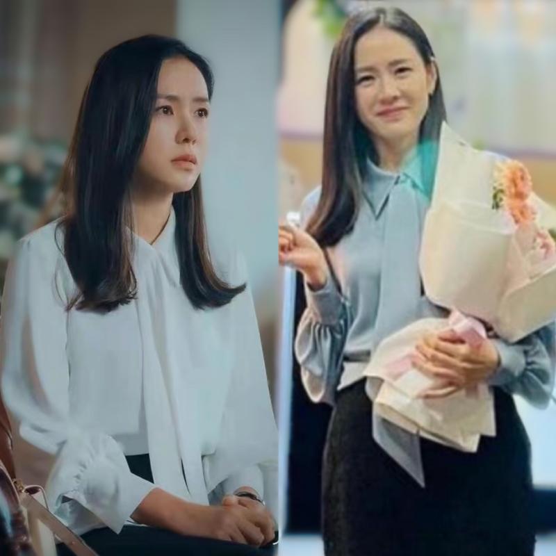 

Women's Blouses & Shirts Kpop SonYeJin Korean Women Spring Fashion Shirt Office Elegant Solid Blouse Lapel Tops Lady Lantern Long Sleeve Loo