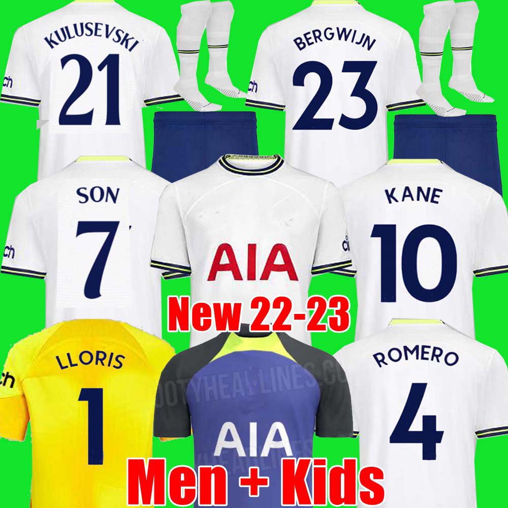 

SPURS Men KIDS 22 23 SON BERGWIJN Soccer Jerseys 2022 2023 jersey Football shirt third LUCAS HOjbjerg Loris ROMERO REGUILON BRYAN KULUSEVSKI BENTANCUR TOTTEN KANE, Home aldult epl
