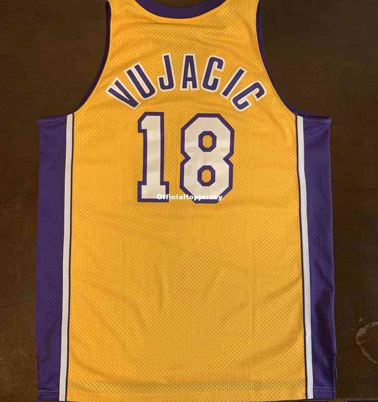 

Cheap #18 Rare Vintage Rbk Top Lal Sasha Vujacic Vest Jersey Men Xs-5xl.6xl Shirt Stitched Basketball Jerseys Retro Throwback Shirt, Yellow