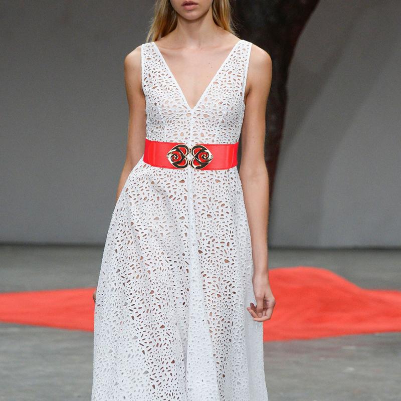 

Belts Ladies Fashion Atmosphere Wide Belt Decorative Elastic Girdle Versatile Waist BeltBelts, White