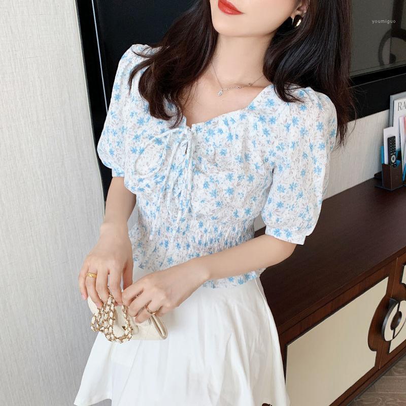 

Women' Blouses & Shirts 2022 Summer Women Casual Short Sleeve Print Bow Sexy Fashion Style Elegant Office Lady Tops Clothing, Photo color