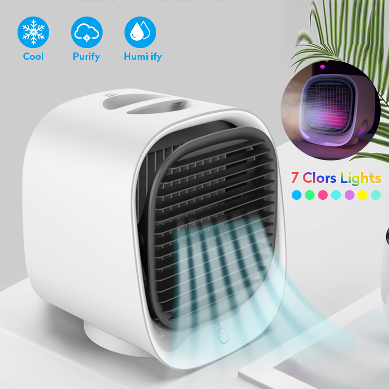 

Air Cooler Fan Mini Portable Air Conditioner Desk Air Cooling Fan Humidifier Purifier Office Bedroom Summer Mini Water Cooler