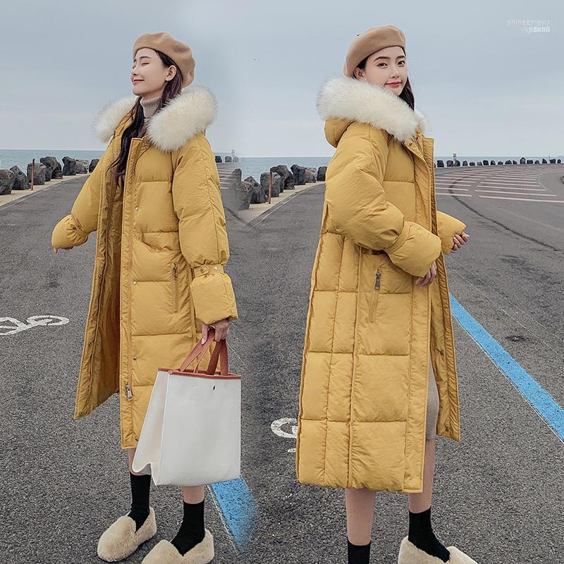 

Women's Down & Parkas 2022 Winter Cotton-padded Clothes Woman Long Fund Overknee Cotton Thickening Jacket Ins Bread Serve Loose Coat1 Phin22, Black